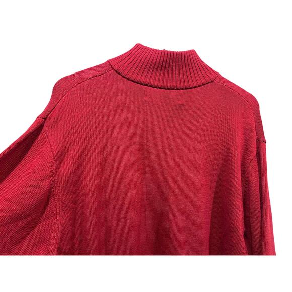 Oliver & Burke Mens Size XL Pullover 1/4 Zip Mock Neck Knit Red Sweater NEW - Picture 7 of 11